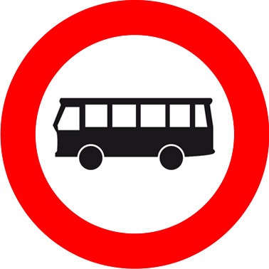 Verkeersbord C7a - Gesloten voor bussen